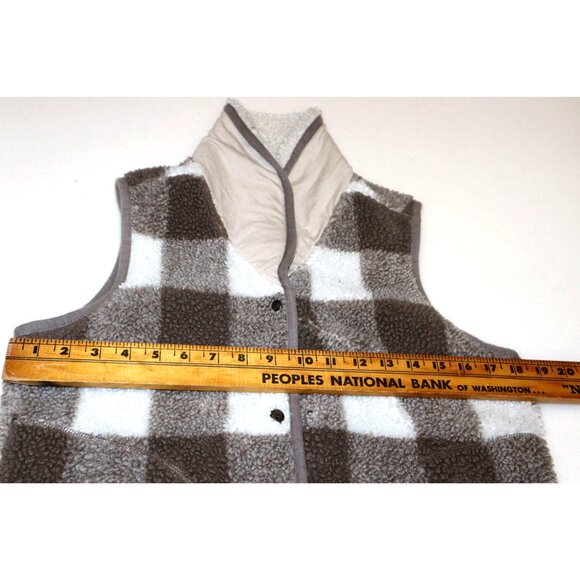 Woolrich Fleece Vest Buffalo Plaid Sherpa Warm Cozy Outdoors Winter Gorpcore - Picture 6 of 6